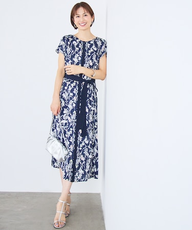 【ご好評につき追加生産・新色追加・褒められ・お出掛け】ハーバルフロープリント ワンピース