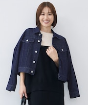【洗える】ウスカルデニム襟付き ジャケット