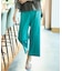 【カタログ掲載・定番人気・新色追加】コットンサテンクロップド丈ワイドストレート パンツ