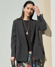 【ドラマ「明日はもっと いい日になる」着用】【セットアップ対応・接触冷感・洗える】リネンライクシンセティックテーラード ジャケット