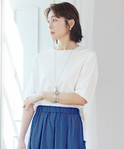 【カタログ掲載・素材アップデート・新色追加・新柄追加・前後差あり】クレープストレッチプルオーバー ニットII