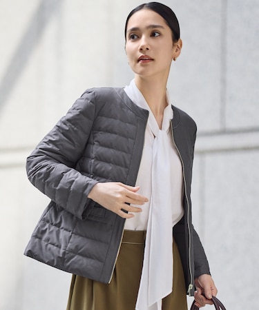 【カタログ掲載・昨年大好評・新色追加】ライトダウンリバーシブルノーカラー ジャケット