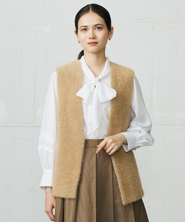 ニットファー ジレ