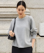 【カタログ掲載】ウールカシミヤブレンドスパンコールラグランスリーブ ニット