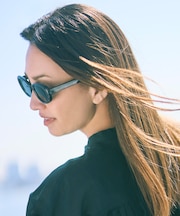 【紫外線99%カット・ケース付き】オーバル サングラス