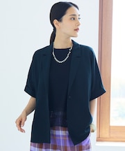 【カタログ掲載・人気素材・NEWアイテム】ラスティックメッシュハーフスリーブ ジャケット