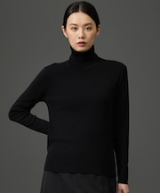 【SHIHOさん着用・一枚でもレイヤードにも】リファインソフトハイネックインナー ニット