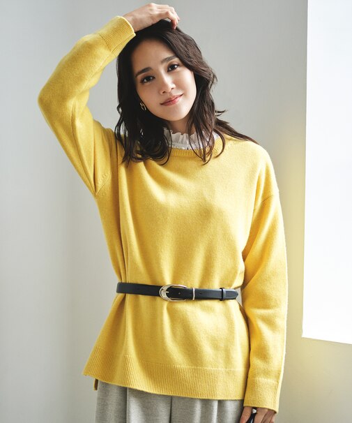 【カタログ掲載】ウールカシミヤブレンドソリッドオーバー ニット