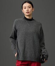 【カタログ掲載】ウールカシミヤブレンドスパンコールクルーネック ニット