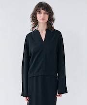 【洗える】RUE / スリットネックフォルムブラウス