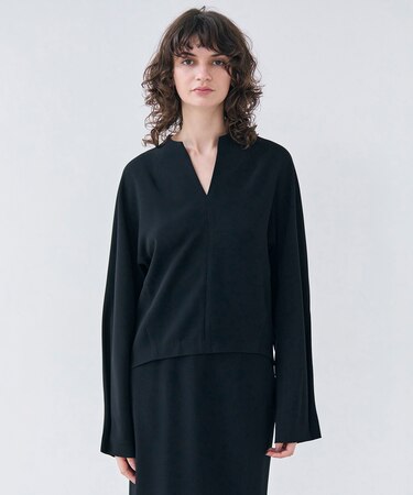 【洗える】RUE / スリットネックフォルムブラウス
