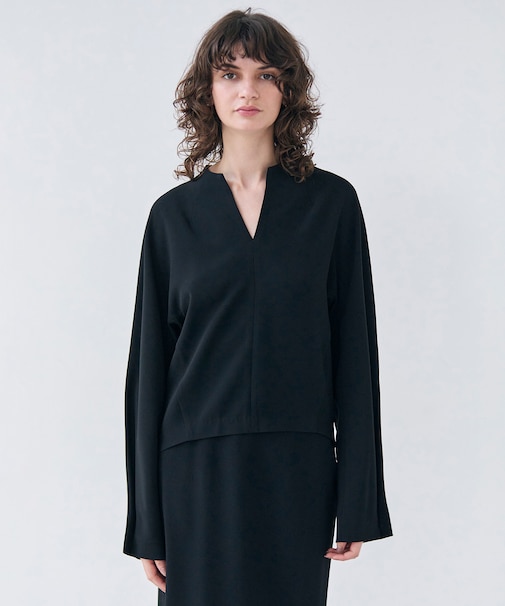 【洗える】RUE / スリットネックフォルムブラウス