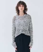 【洗える・STORY 6月号掲載】THYME / クルーネックコットンメッシュニット