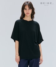 【BEIGE、ecru/WEB限定・洗える】FINE DRY TOUCH / ねじりデザインコットンオーバーサイズTシャツ