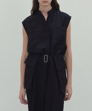 【洗える】BERNARD / リネンワイドポケット付きラップベルト