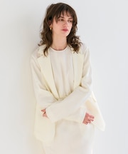 【洗える】BERGAMOT / ウォッシャブルリネンバックドロストジャケット