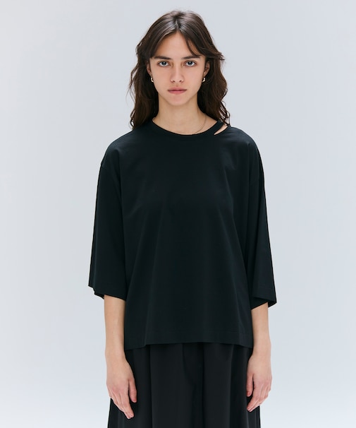 【洗える・GLOW ８月号掲載】S.BABILA / スリットネックオーバーサイズTシャツ