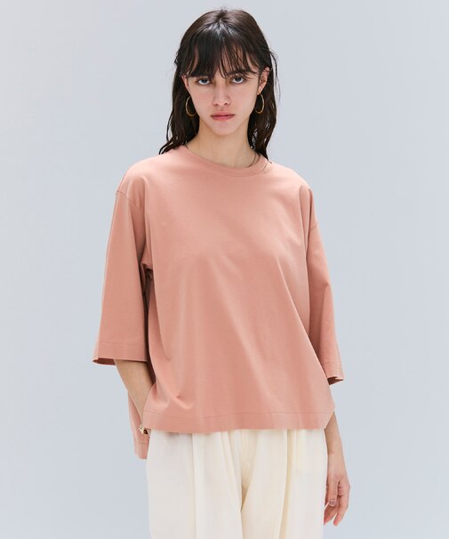【洗える・GLOW 8月号掲載】S.BABILA / スリットネックオーバーサイズTシャツ