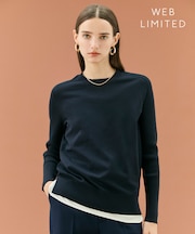 【ロングセラー】WILLOW / ストレッチクルーネックリブニット