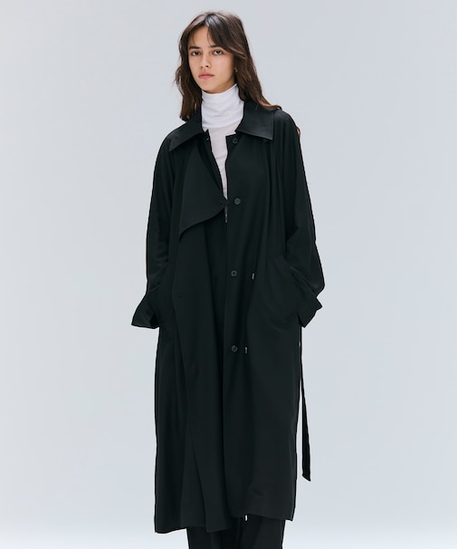 COBURN / シルク混ロングステンカラーコート