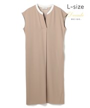 【Lsize・セットアップ対応】CINDY / 配色ネック フレンチドレス