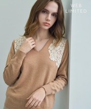 【WEB限定】REMINGTON / レースコンビ Vネックニット
