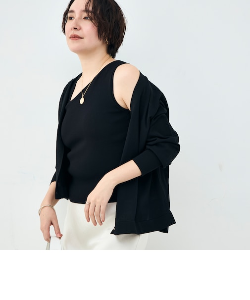 《手洗い可能》アシメントリーカップ付きタンクトップ