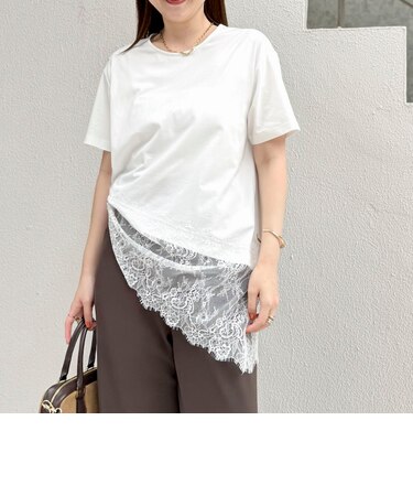 【BECシリーズ】ウォッシャブル裾レースイレヘムＴシャツ
