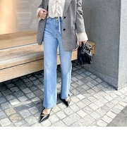《5サイズ展開》【RM denim】センタープレス裾デザインデニム