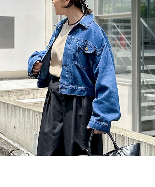 【RM denim】バックひねりデザインショート丈Gジャン