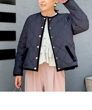 【TAION×LIMONTA】別注ベロアパイピングショートダウン