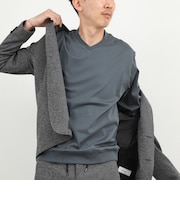 《ビジカジ対応》シルケットスムース Vネック ドレスロンT 26AW
