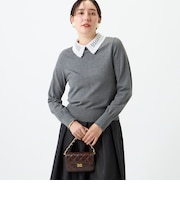 《手洗い可能》襟レース取りはずしプルオーバー
