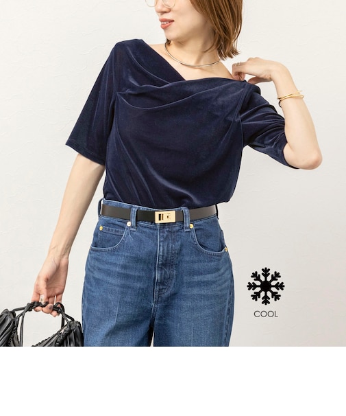 《接触冷感》ウォッシャブルシアーベロア2WAYプルオーバー