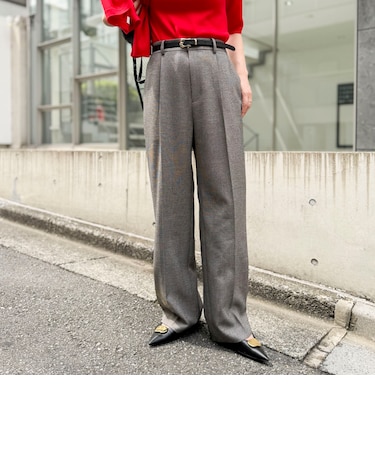 《セットアップ対応》ウォッシャブルシャーク愛されセミワイドパンツ