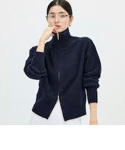 【BECシリーズ】カシミヤ混紡毛ジップアップカーディガン