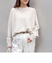 《手洗い可能》ウォッシャブルヘアリーボートネックプルオーバー