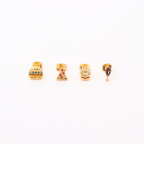 【GIRLS CREW/ガールズクルー】Lunch Is On Us Stud Set-P