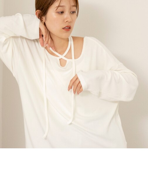 【WEB限定】ウォッシャブルチョーカーカットソー