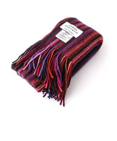 【JAMES CHARLOTTE/ジェームス・シャルロット】501 Warp Knit Multi Stripe Scarf 25cm幅
