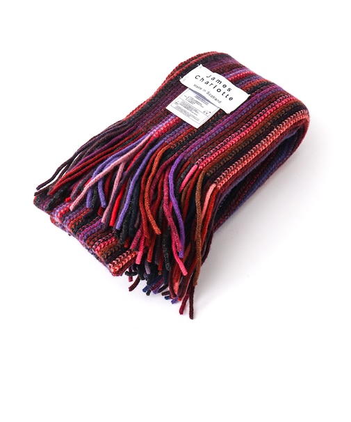 【JAMES CHARLOTTE/ジェームス・シャルロット】501 Warp Knit Multi Stripe Scarf 25cm幅