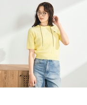 【WEB限定/大人気シリーズ】FR刺しゅうケーブル柄半袖プルオーバーニット