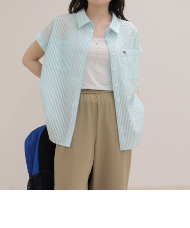 FR刺しゅうフレンチストライプシャツ