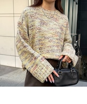 イタリー糸MIXカラーニットプルオーバー