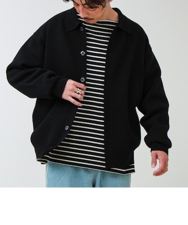 Collared wool JK 衿付きニットカーディガン
