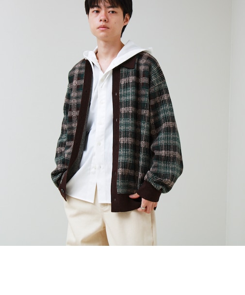 Collared wool JK 衿付きニットカーディガン