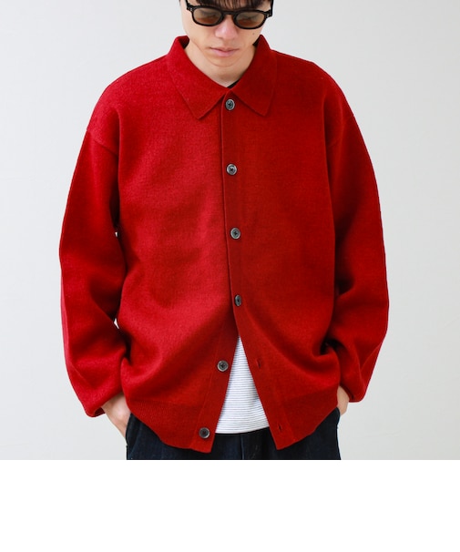 Collared wool JK 衿付きニットカーディガン