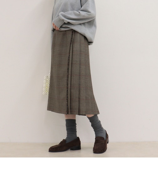 【Oneil of Dublin/オニールオブダブリン】checked midi skirt