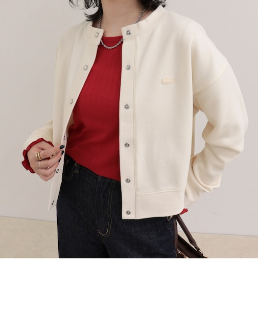 【LACOSTE/ラコステ】ショート丈ダブルフェイスカーディガン