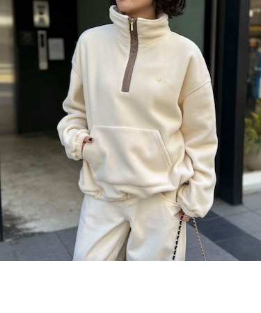 フリースハーフZIPプルオーバー